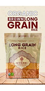 Organic brown long grain rice